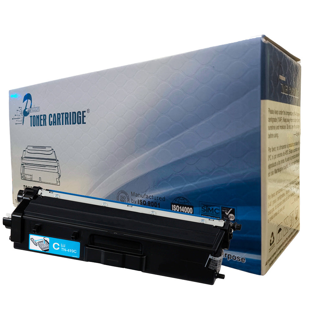 Cartucho de Toner Compatível Brother, TN419CY, Ciano, Para HLL8360CDW, MFCL8610, MFCL8900CDW, MFCL9570CDW, Premium 9K