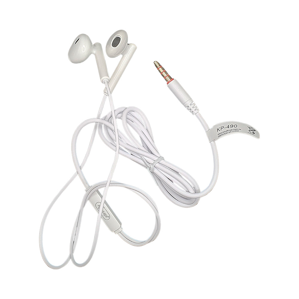 Fone de Ouvido Estéreo, Com Microfone e Isolamento de Ruído, KNUP - KP-490 - Branco