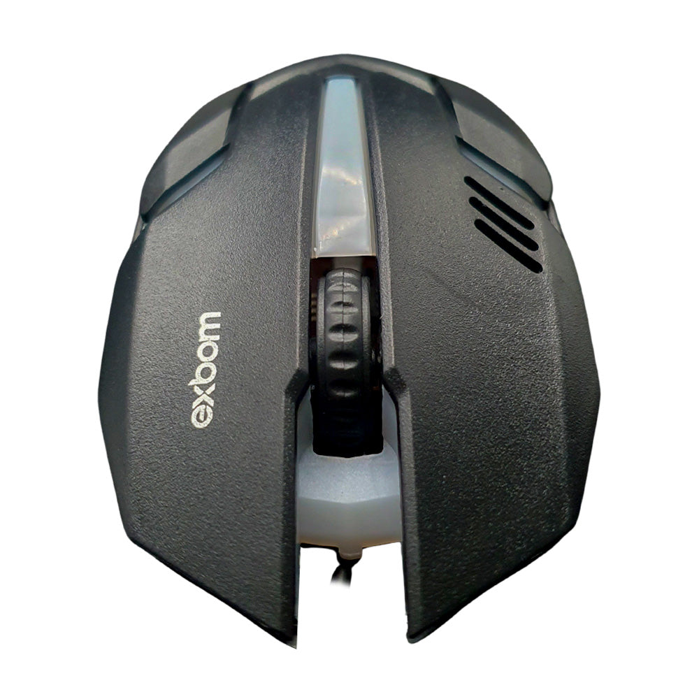 Mouse Gamer USB, 1.200 DPI, LED RGB Multicores, 4D Fighter, Preto, Exbom - MS-62