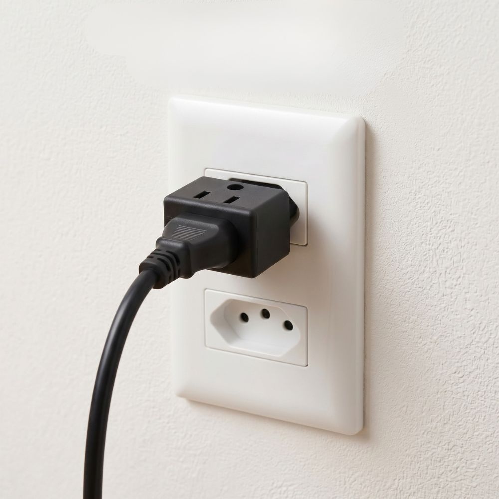 Adaptador de Tomada Universal 10A/20A, Padrão Antigo e Novo NBR14136, Pino Grosso DC - Preto