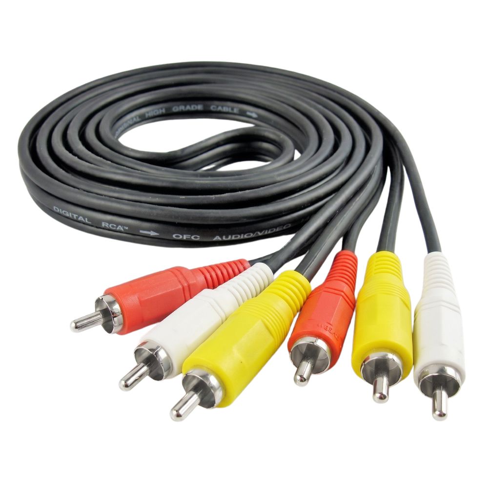 Cabo RCA Áudio e Vídeo AV para TV, DVD, Receptor e Equipamentos Compatíveis