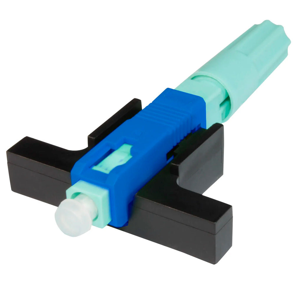 Conector de Campo Para Fibra Óptica, Tipo Fast, Rosca, SC/UPC, Azul
