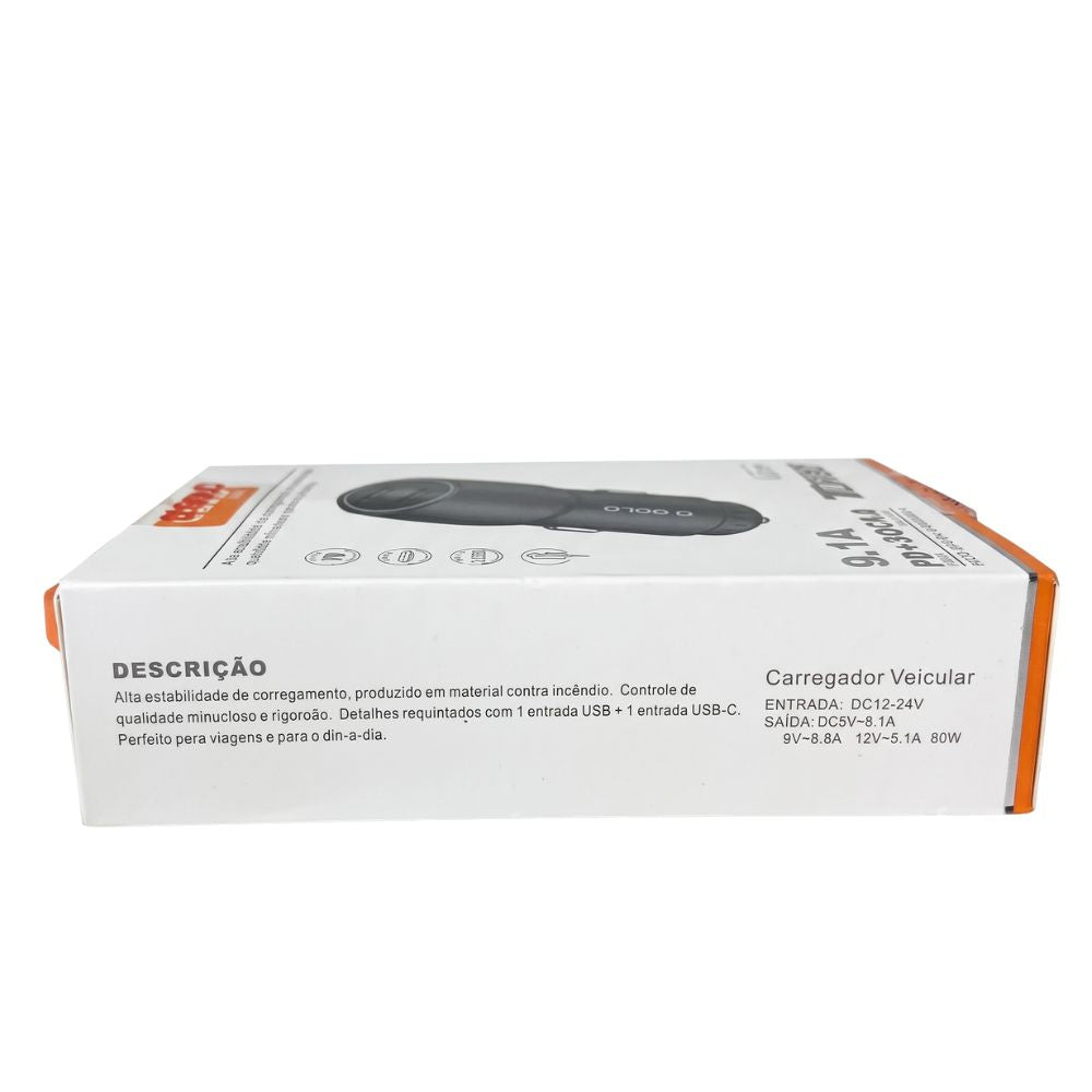 Carregador A'Gold CJ13-4  Veicular, 12v, 9,1 A, 60 W