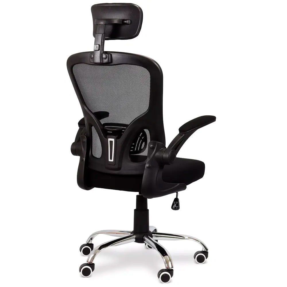 Cadeira Ergonômica Eurynom Giratória para Escritório e Home Office com Encosto Reclinável e Apoio Lomba, Preto