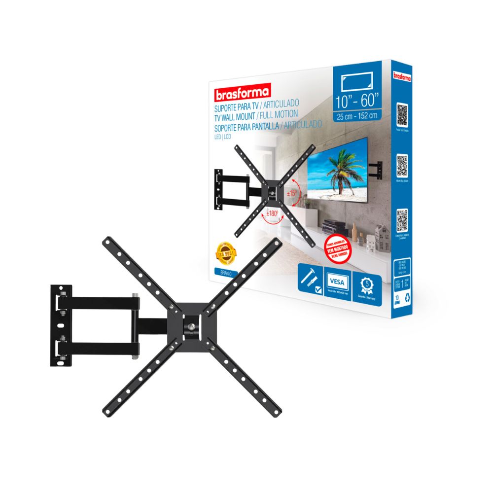 Suporte Para TV TRI-ARTICULADO de 10 A 60 Polegadas, BRA4.0 Brasforma