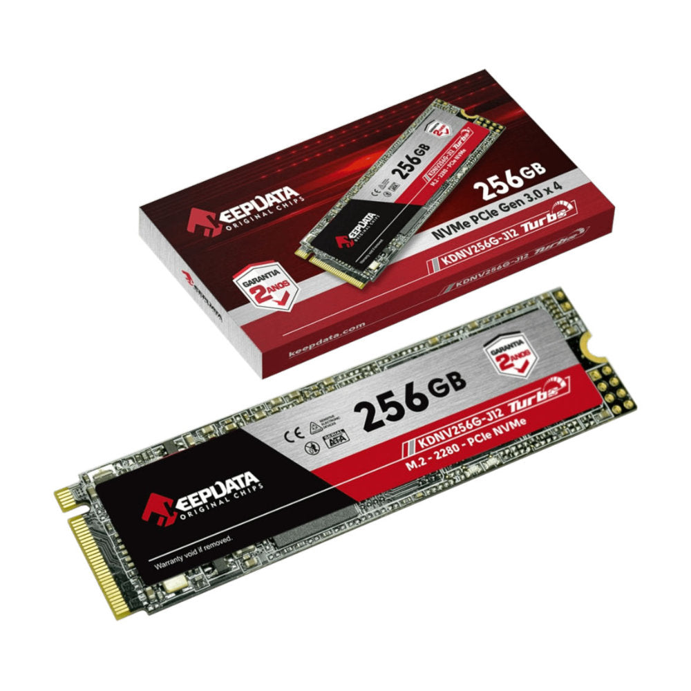 SSD KeepData 256GB M.2 NVMe PCIe 3.0 x4 2280, Leitura até 2400MB/s, Gravação até 1700MB/s – KDNV256G-J12
