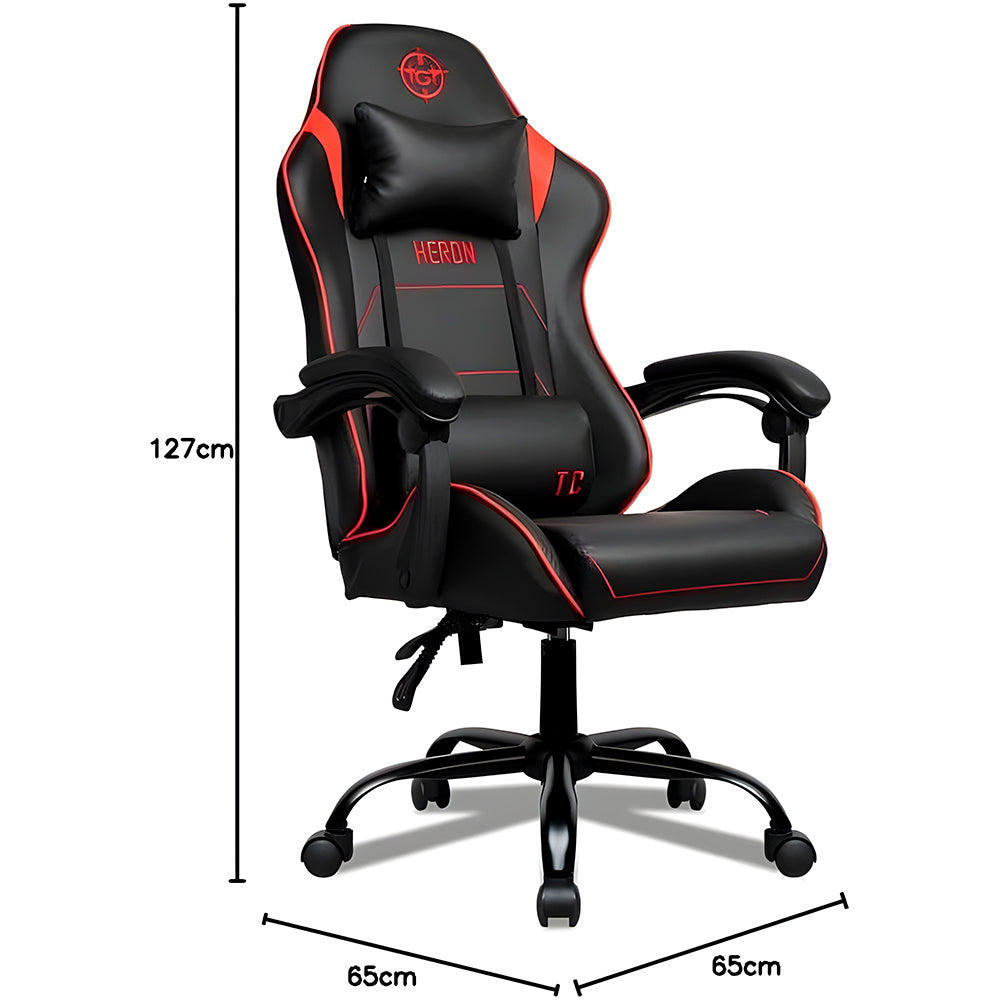 Cadeira Gamer TGT Heron TC, Preto e Vermelho, TGT-HRTC-BR02