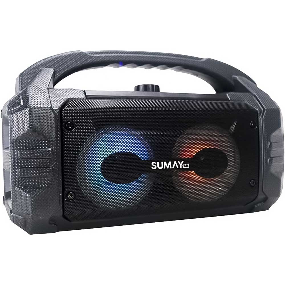 Caixa de Som Portátil Bluetooth Sumay Sunbox SM-CSP1304 50W RMS TWS USB P10 FM LED 6 Horas 220V