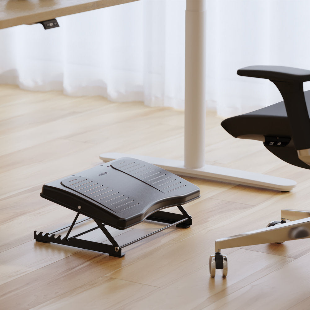 Apoio para Pés Ergonômico Reliza Shark PP Gangorra NR17 com 7 Regulagens - Preto