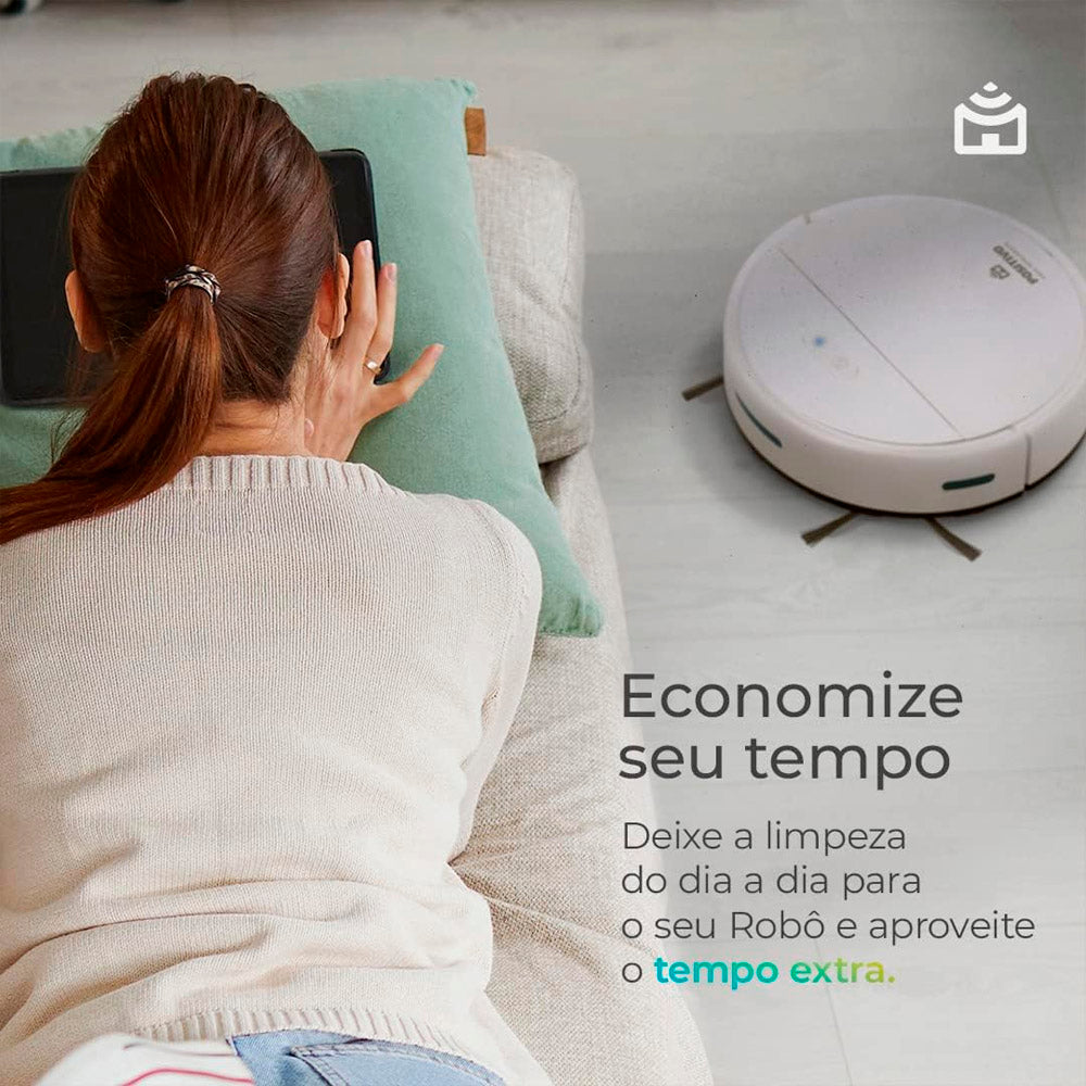 Smart Robô Aspirador Wi-Fi PRA100 Positivo, 3 em 1, Com Alexa, Bivolt