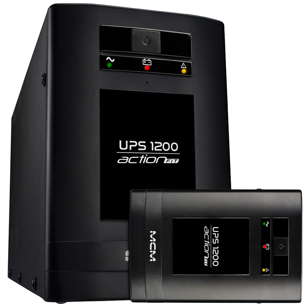 Nobreak MCM 1200VA UPS1200 ACTION FIT 3.1, 6 Tomadas, Trivolt/ 115V - UPS0257 - Com Suporte Para Bateria Estacionária