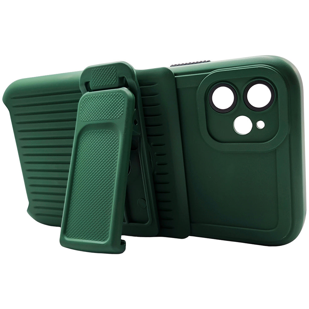Capa Resistente Para iPhone 11, Com Suporte Clip, Anti-Impacto, Verde