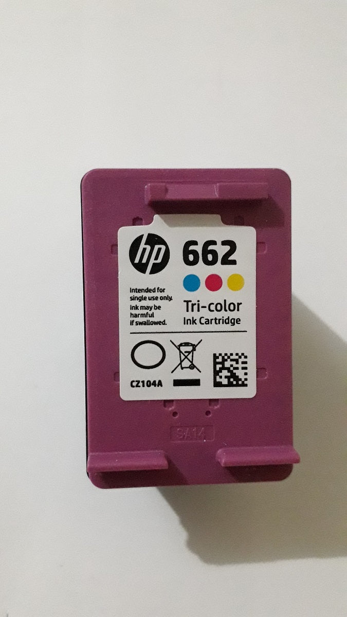 Cartucho de Tinta HP 662 Colorido Original CZ104AB, Para HP DeskJet 2516 3516 3546 2546 1516 4646 2646-Até 100 Páginas