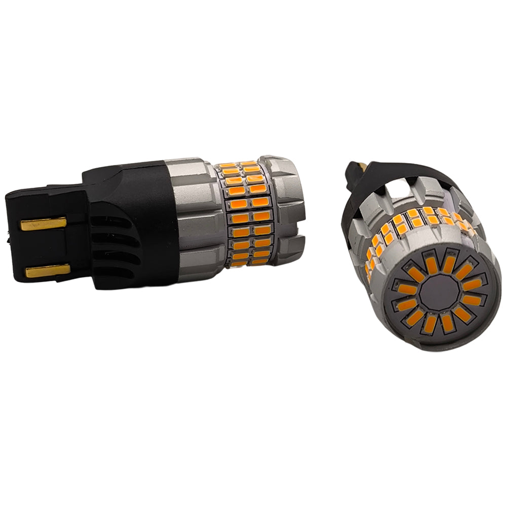 Kit Lâmpada LED CANbus, Para Lanterna Traseira do Carro, Soquete 7443, Luz Amarela, Lupu Auto