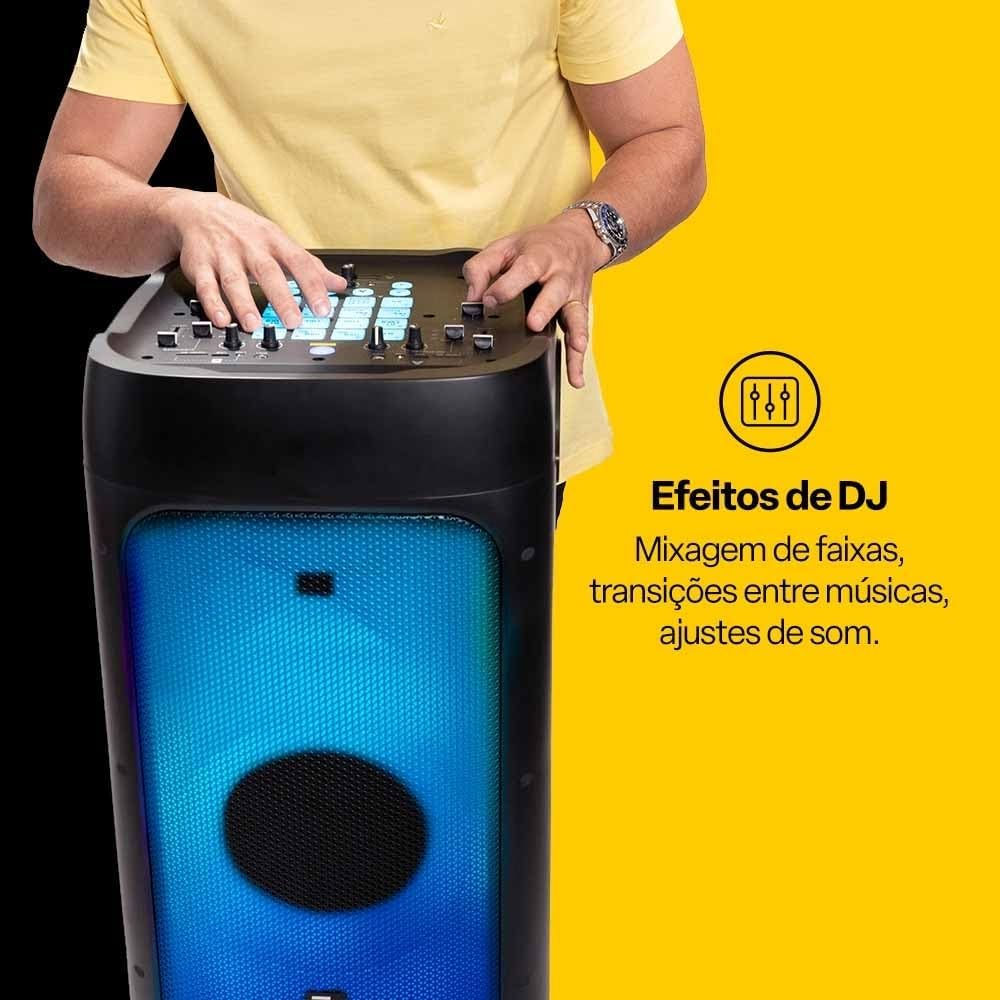 Caixa de Som Torre Flamebox DJ 5000W RMS Bluetooth AUX/USB/SD/TWS Pulse - SP512