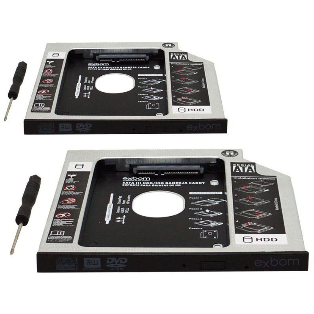 Gaveta Caddy Adaptador Para Segundo HD Notebook ou Ssd 12,7mm- HDCA -S127- Exbom