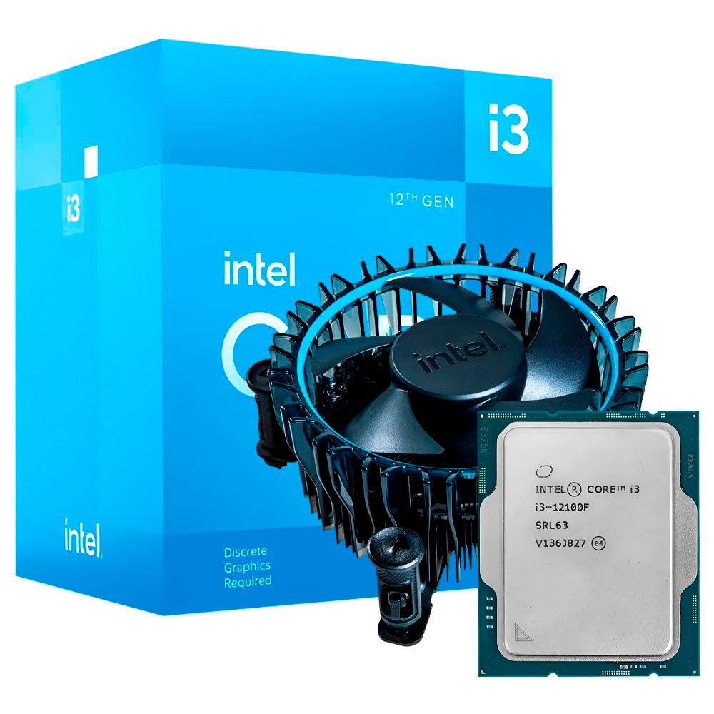 Processador Intel Core i3-12100F, 3.30GHz (Turbo 4.30GHz), 4 Núcleos, 12MB Cache, TDP 58W, LGA 1700, 12ª Geração, Box