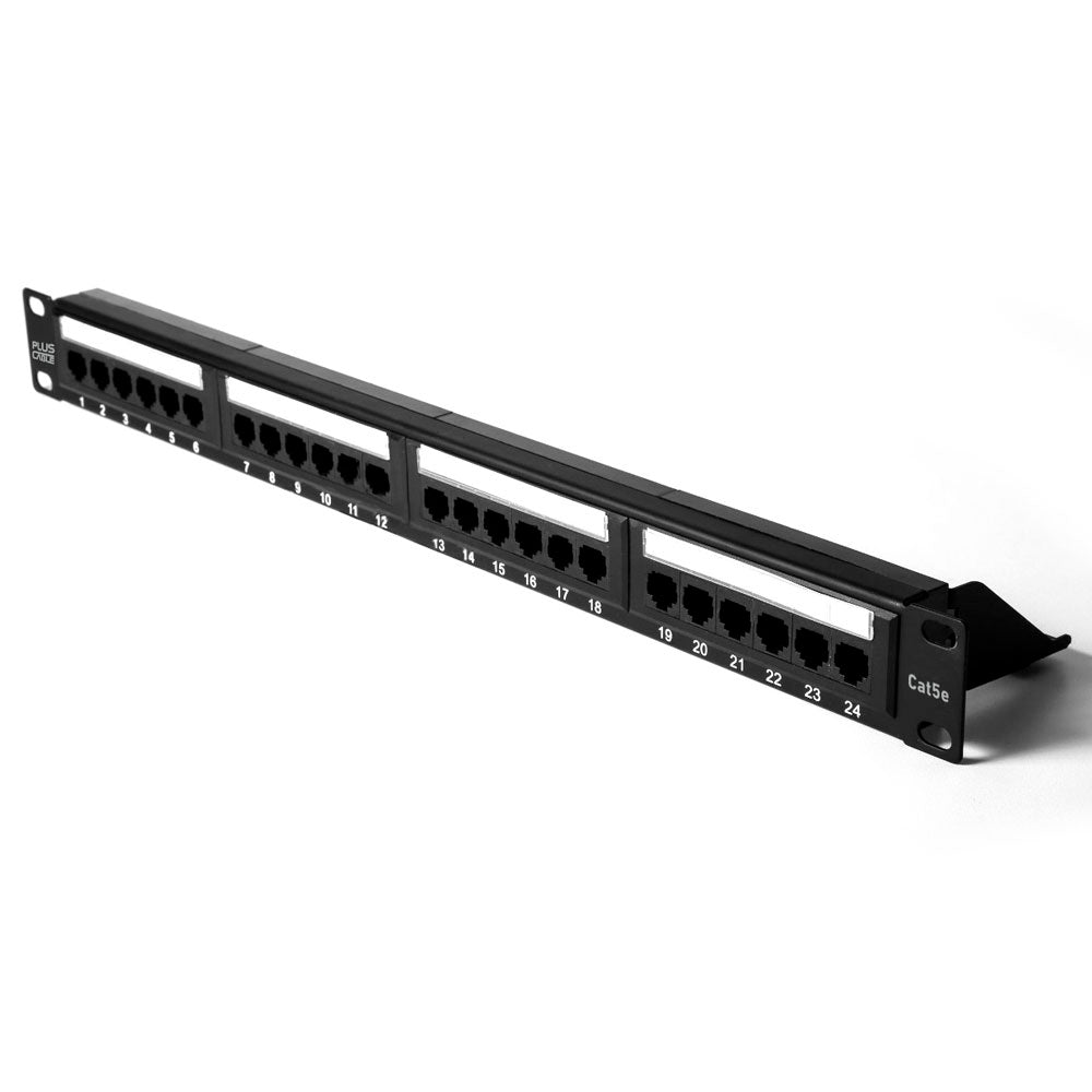 Patch Panel CAT5E 24 Portas Sem Guia LA-P524 PlusCable - Preto