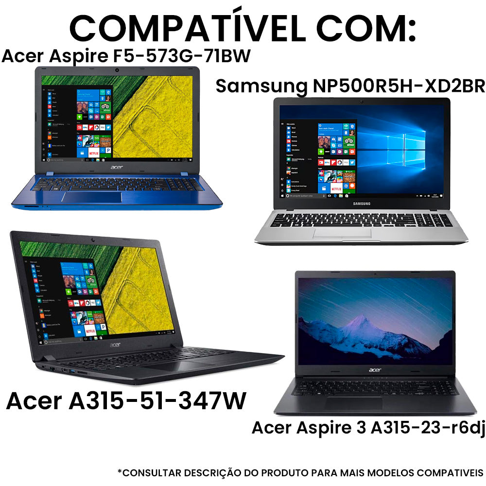 Tela Notebook Display Led Slim 15.6  NT156WHM-N12 V.8.0 Fosco 30 Pinos