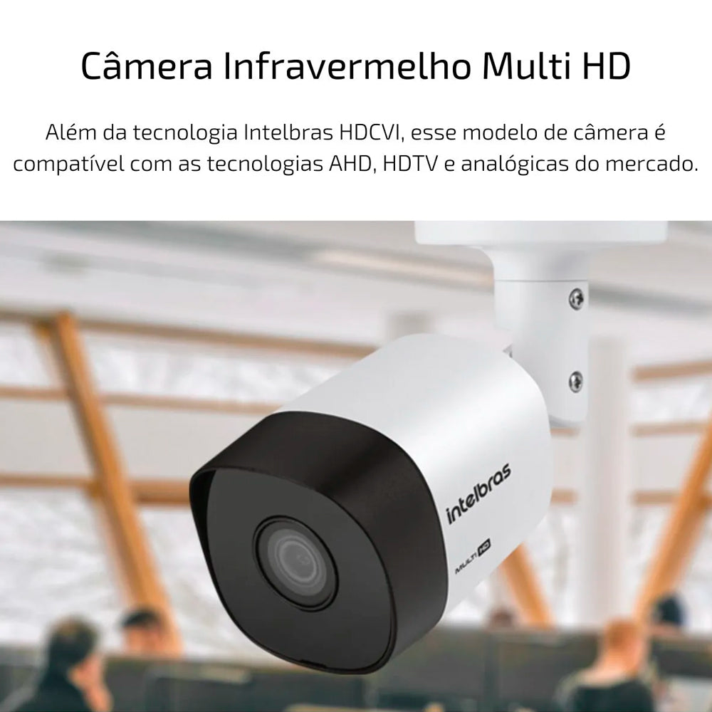 Câmera de Segurança Multi HD Intelbras VHD 3120 Bullet G7, HD 720P, Lente Infravermelho, 3.6mm