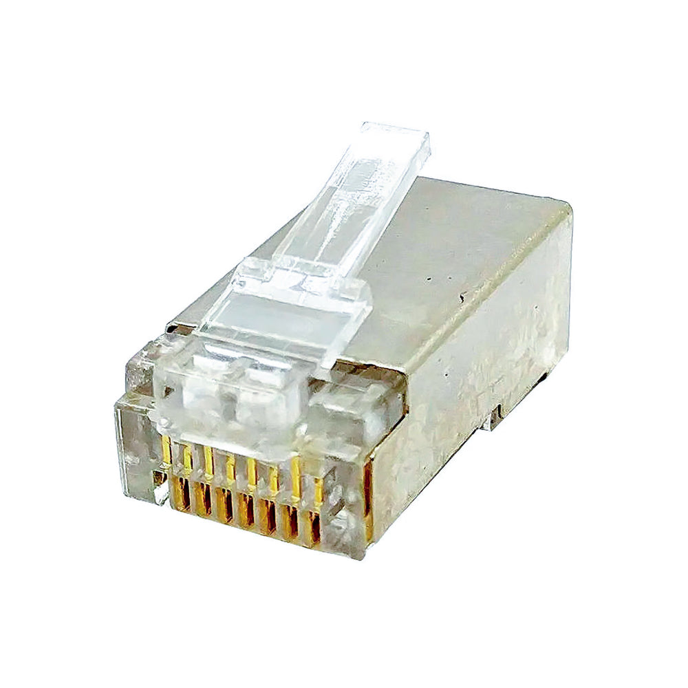 Conector RJ45 Cristal Blindado 8p8c CAT6e Exbom C6m100 Sup Gigabit 30m Pacote Com 100 pçs
