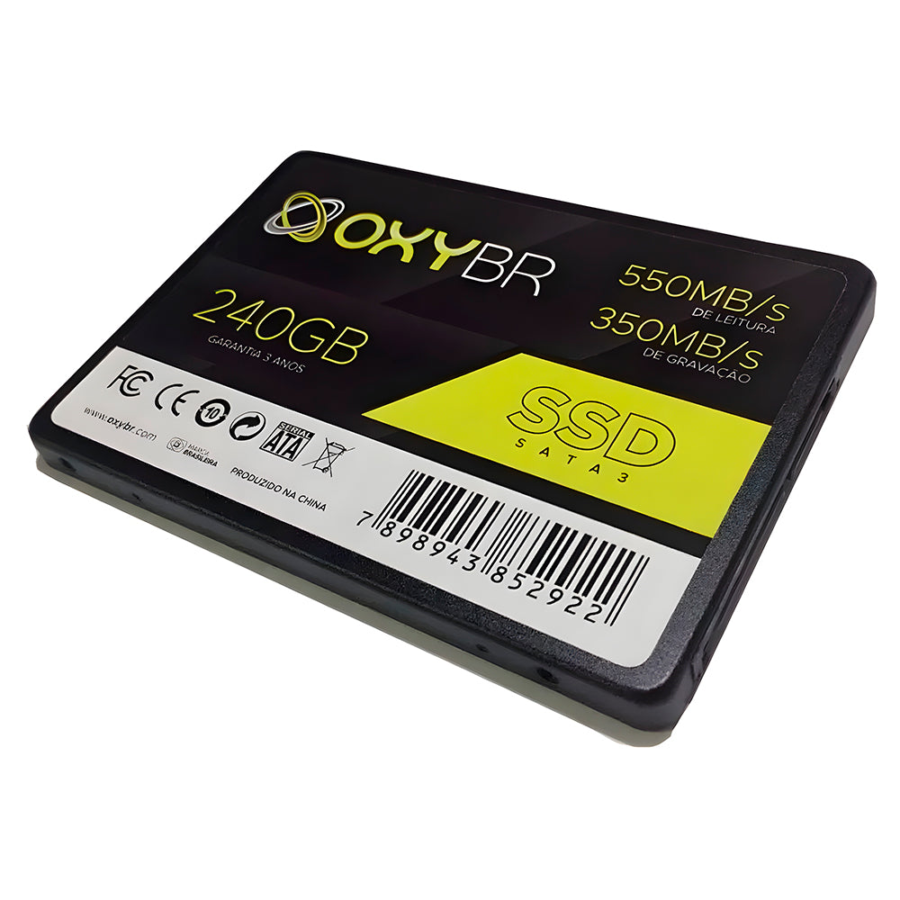 SSD 240GB OxyBR SATA3 Leitura: 550MB/s e Gravação: 450MB/s