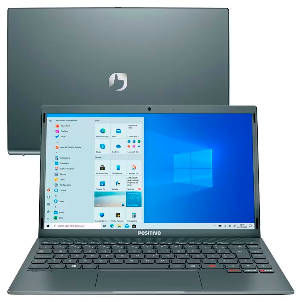 Notebook Positivo Motion Q464C-0 Intel Atom Quad-Core 4GB 64GB Windows 10 Home 14.1" Gray (USD)