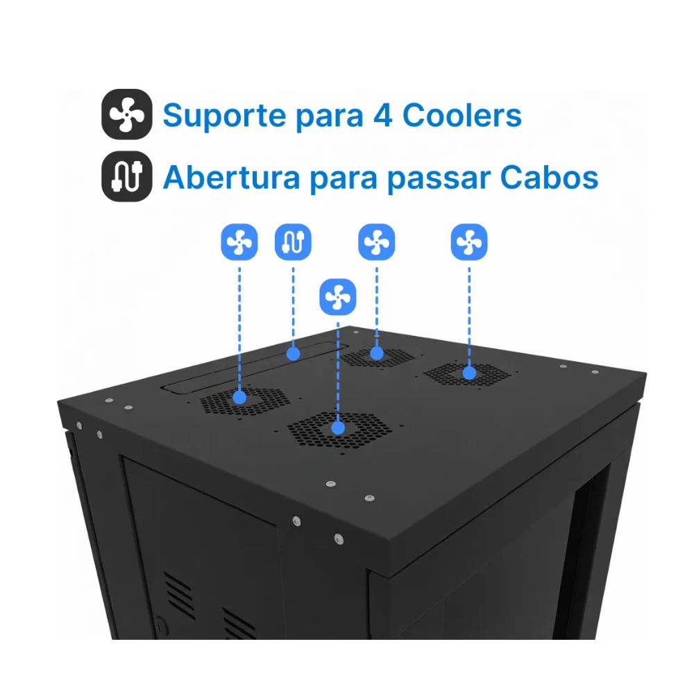 Rack de Piso 19 Premium Plus 28u x 900mm, Desmontavel