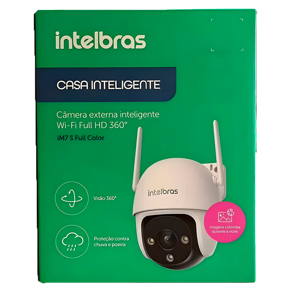 Câmera de Segurança Intelbras IP, iM7 S Full Color, Wi-Fi, Full HD, Visão 360 Graus, Mini Sped Dome, Branca