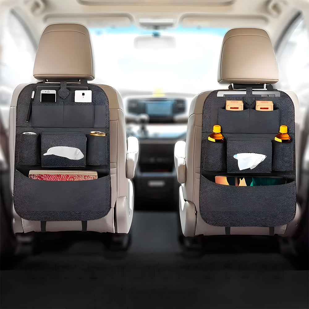 Capa de Encosto Veicular, Guarda Objetos, Multiuso, Universal, Preto