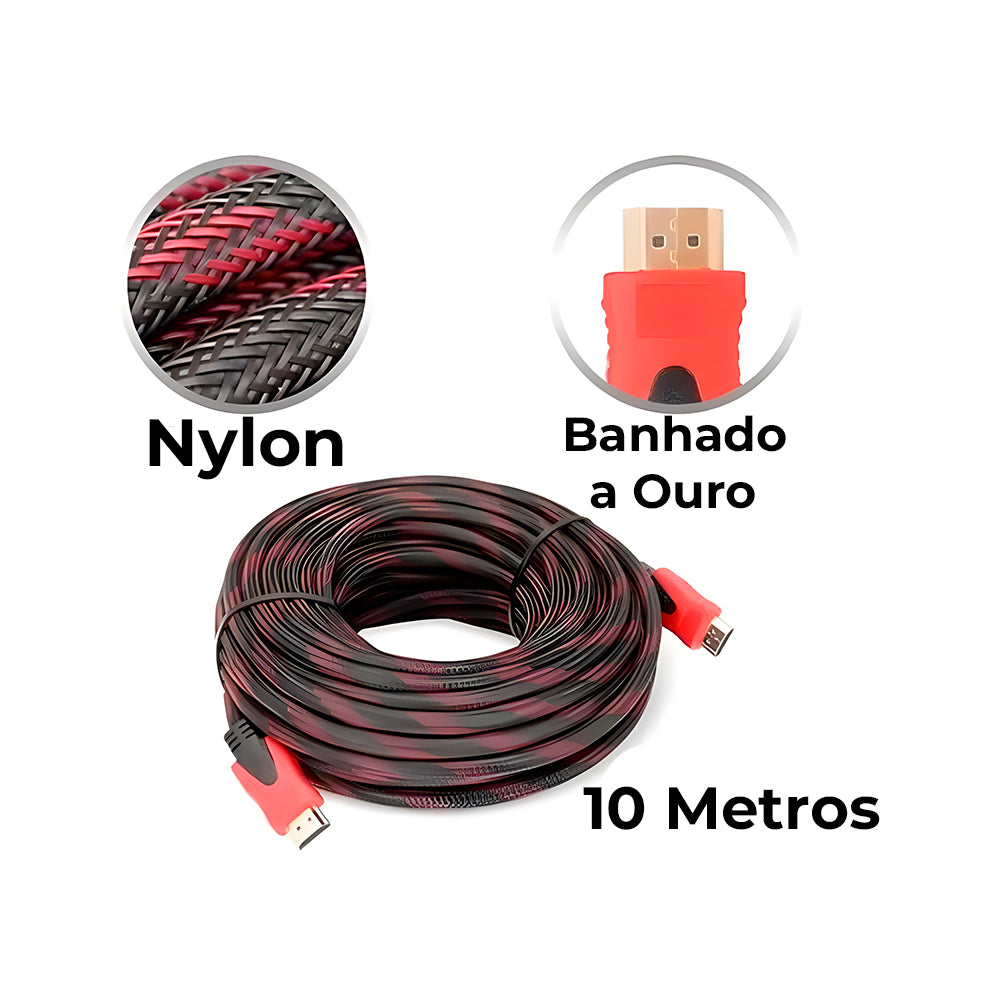 Cabo HDMi Para HDMi 10 Metros Blinadodo, Knup KP-H5003 10Mt
