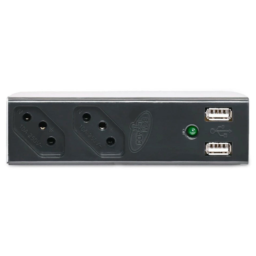 Carregador USB 2.1A, Com Filtro Bem Ligado, 2 Tomada, FL-USB21GBK, Coletek, Preto