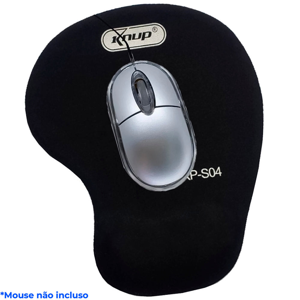 MousePad Ergonômico com Apoio de Pulso em Gel 22x21cm KNUP - KP-S04