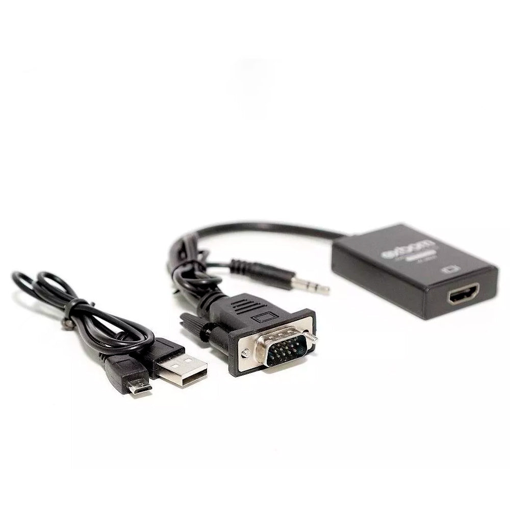 Adaptador Conversor VGA Para HDMI Com Audio e Vídeo Full HD, Exbom - CC-VHA30