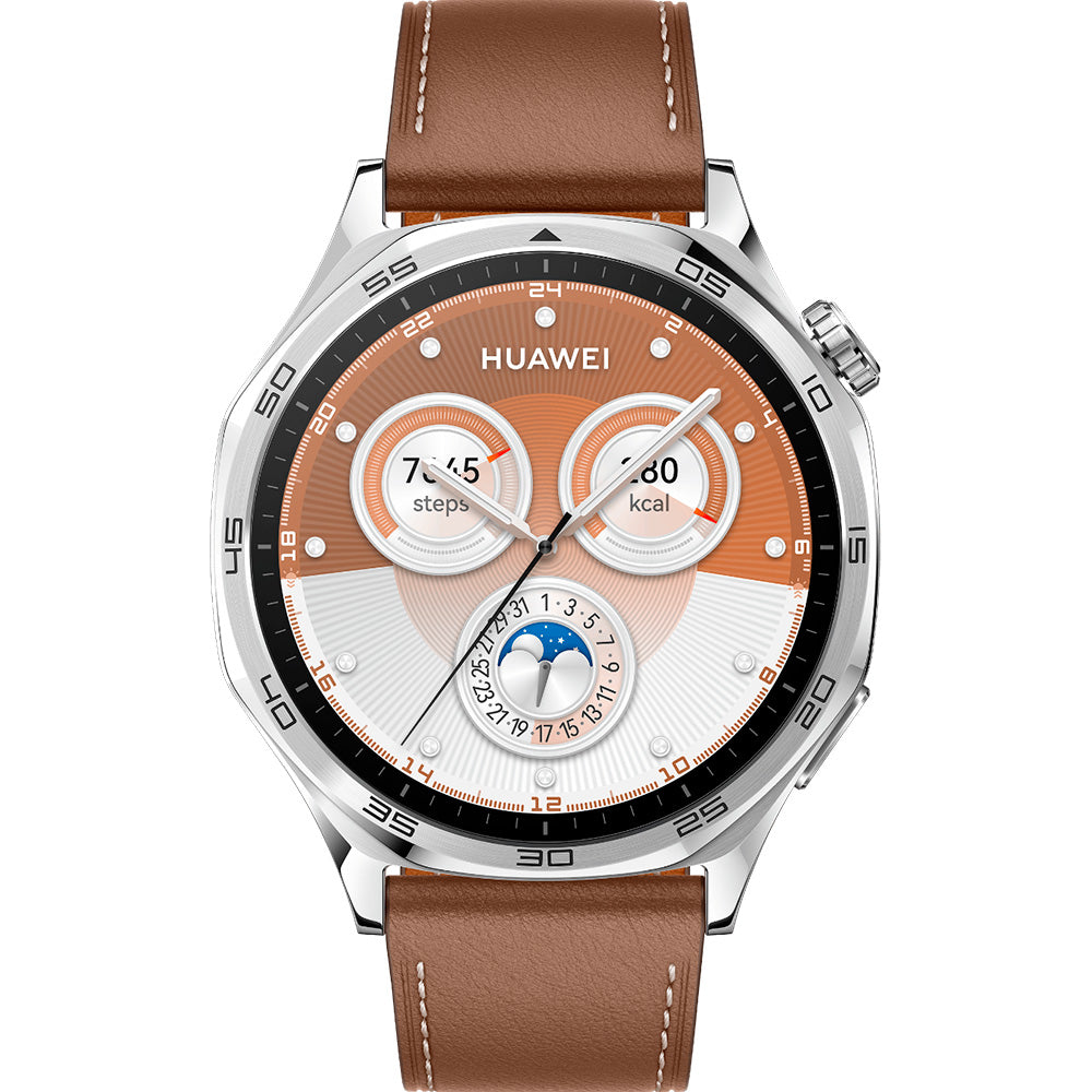 Smart Watch, Relógio Inteligente HUAWEI WATCH GT 5, 46mm, Sharp-Edged Design, iOS e Android, Sistema GPS, Marrom