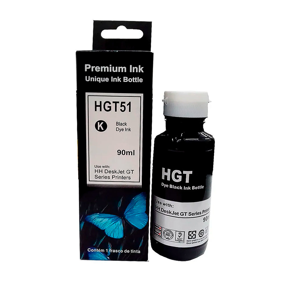 Refil de Tinta Nexel Para HP Preto HGT51 Com 100 ML - HGT51m GT51 Para HP Smart Tank/Series Ink Tank /DeskJet GT 580