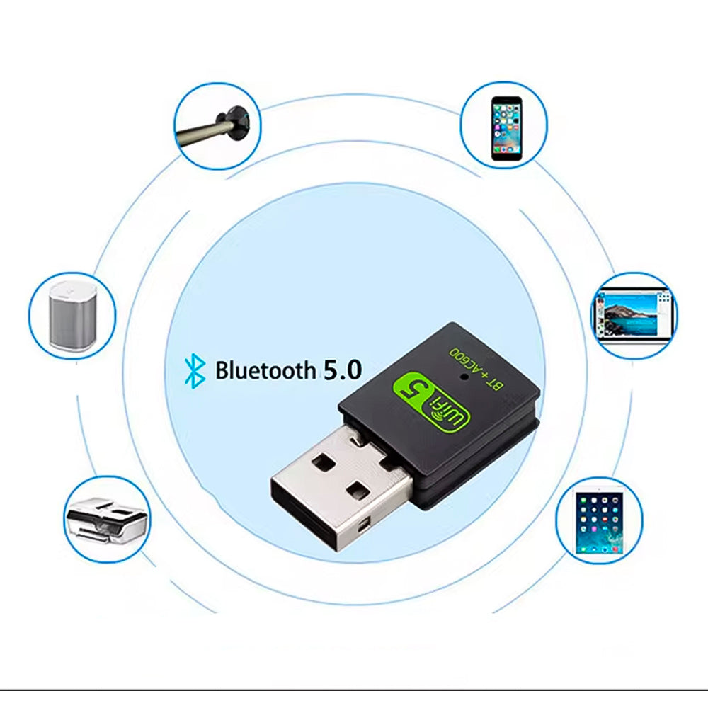 Adaptador Wi-Fi USB 2.0, Dual Band, Bluetooth 4.2, Fenvi - BT+AC600