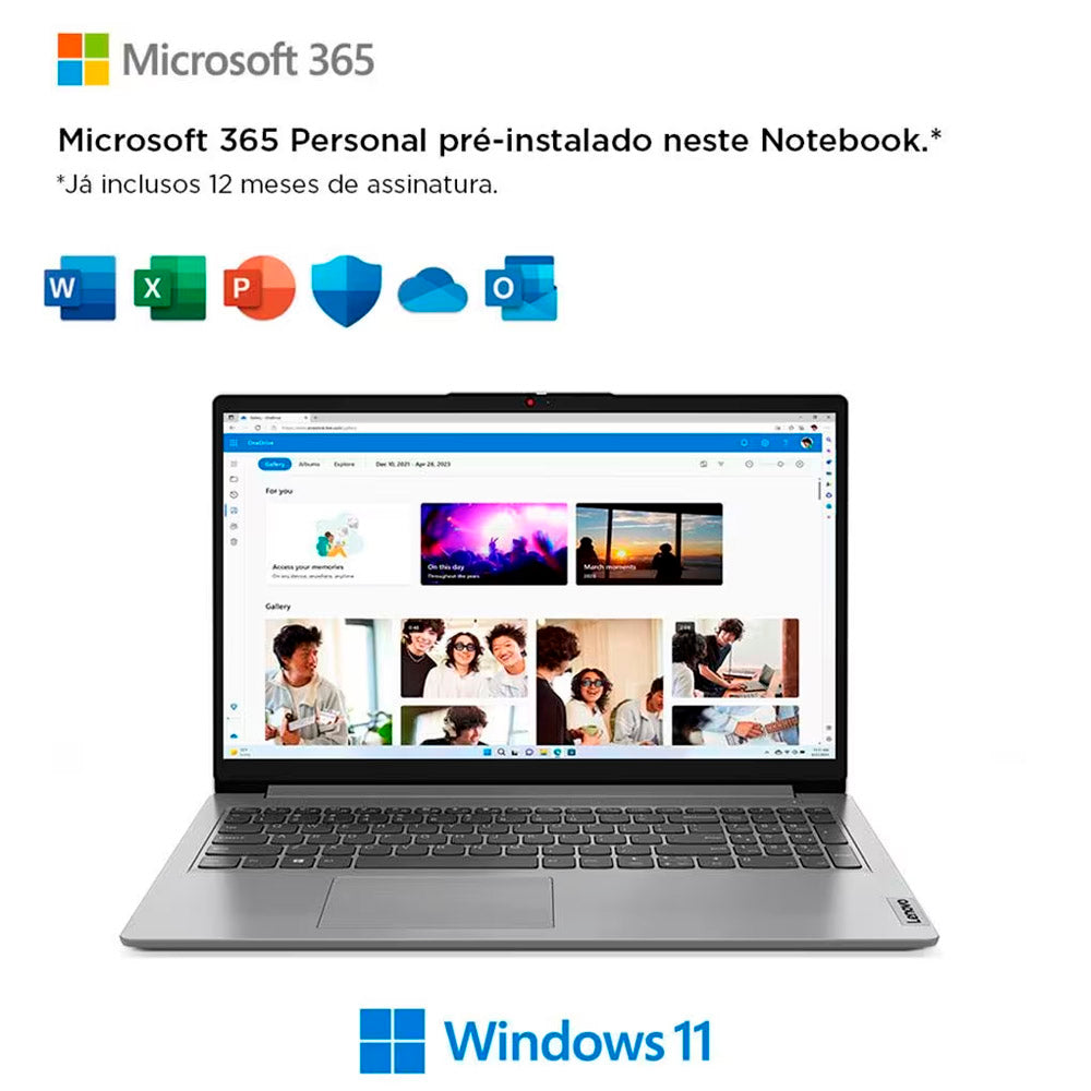 Notebook Lenovo IdeaPad, Celeron N4020, Tela 15.6