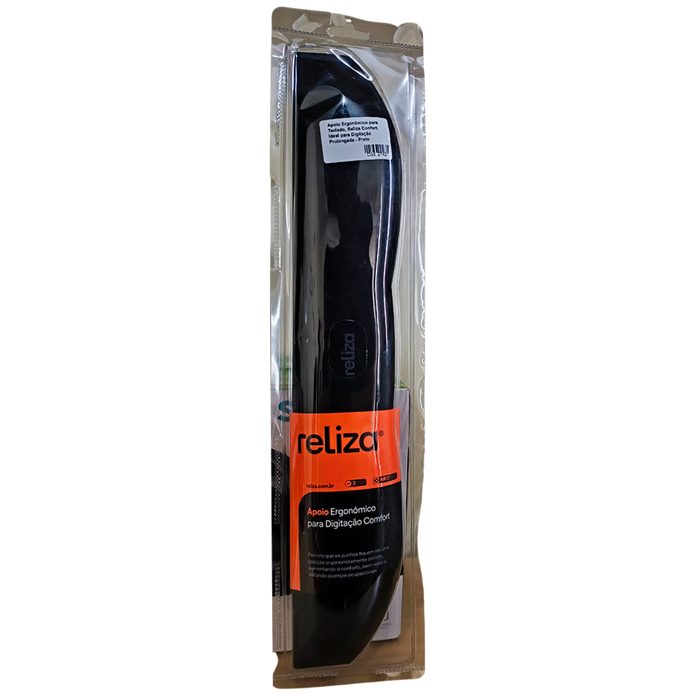 Apoio Ergonômico para Teclado, Reliza Confort, Ideal para Digitação Prolongada - Preto