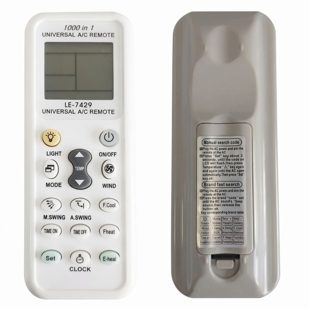 Controle Remoto Universal Para Ar-Condicionado Lelong LE-7429 com Display LCD