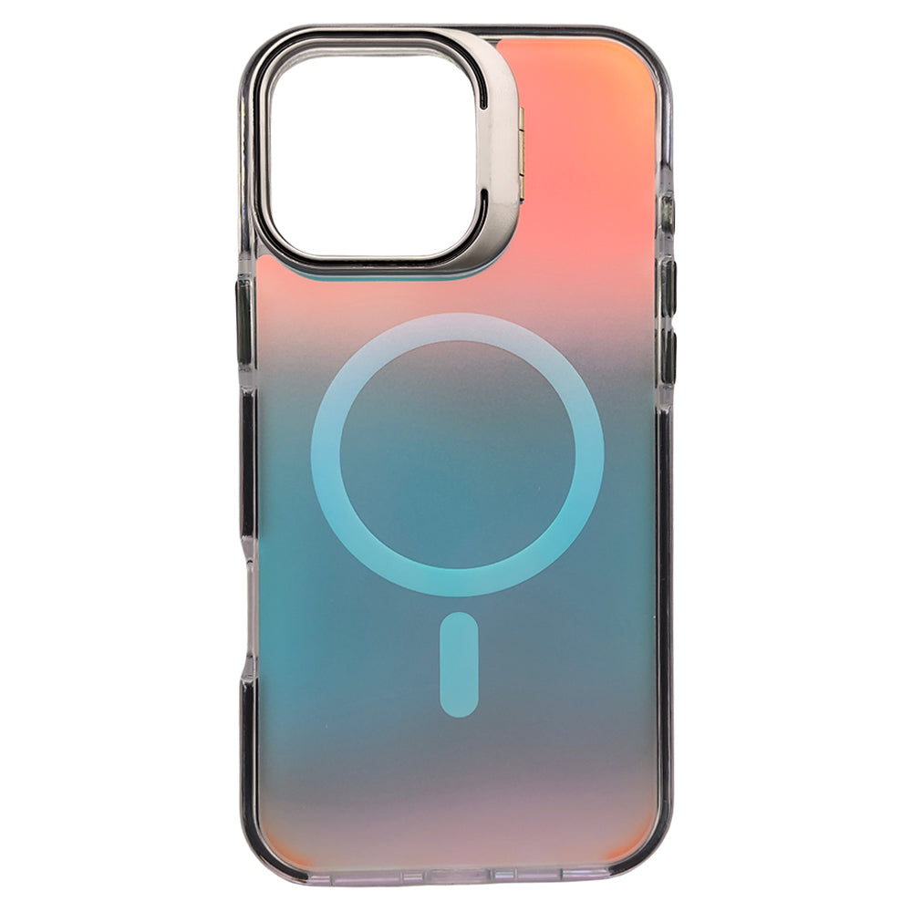 Capa Holográfica, Com Suporte Para Carregamento Magnético, Para iPhone 16 Pro Max