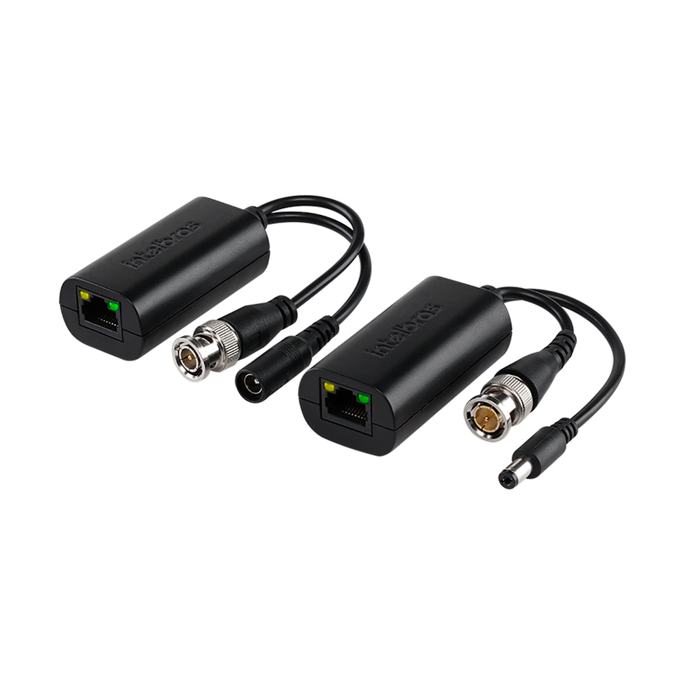 Conversor Power Balun Intelbras VB 1001 WP, 1 Canal Full HD, Vídeo e Alimentação, Preto