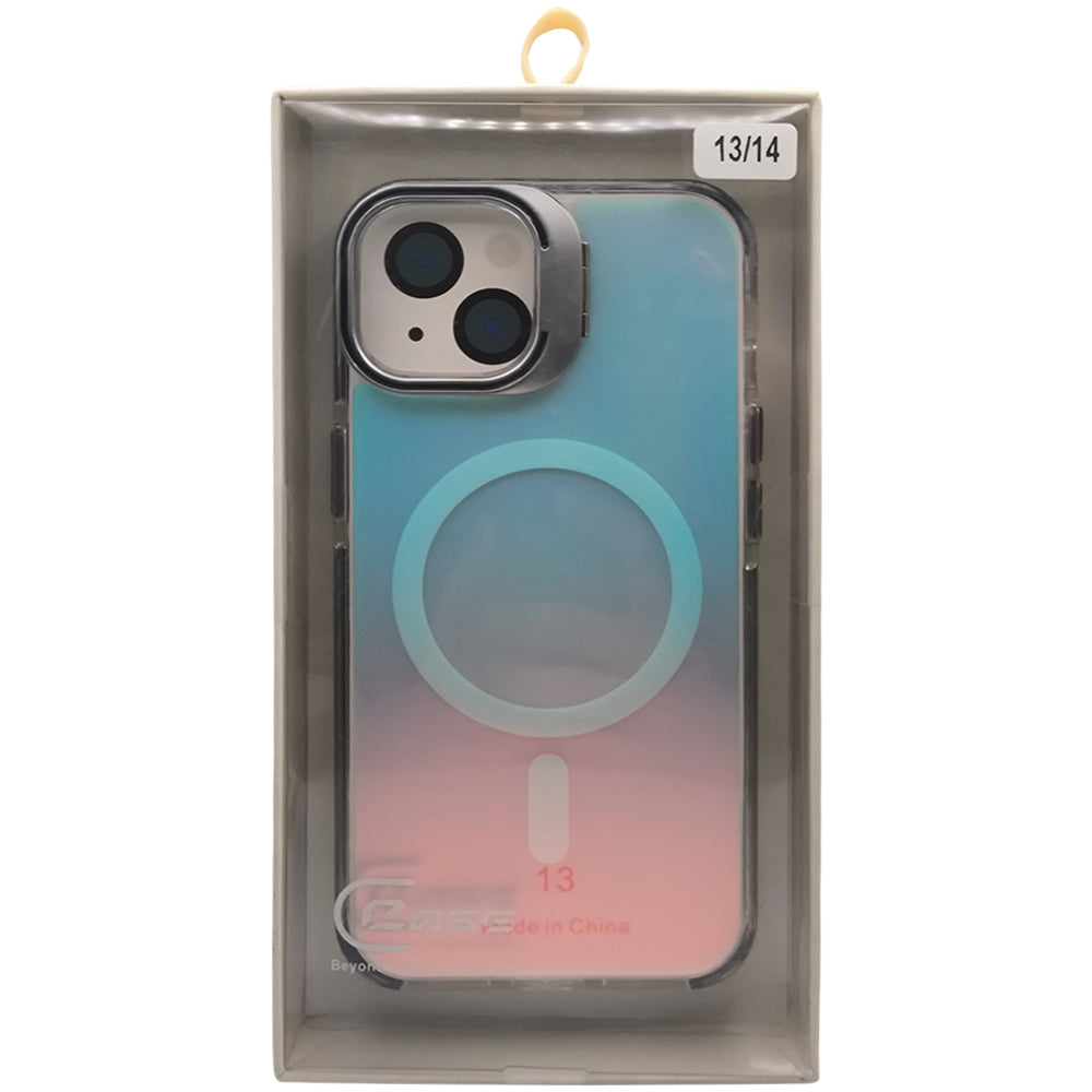 Capa Holográfica, Com Suporte Para Carregamento Magnético, Para iPhone 14 e 13