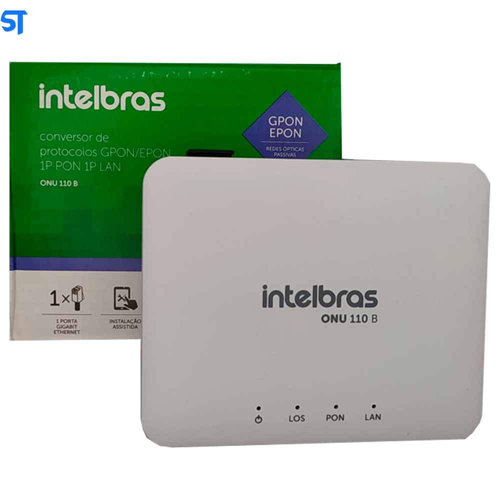 Conversor de Sinal Protocolos Gpon/Epon 1P PON / 1P LAN - ONU 110B, Intelbras