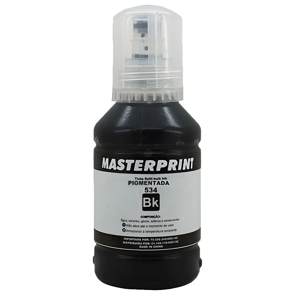 Refil de Tinta Compatível Epson 534 Preto Pigmentada 140ML MasterPrint