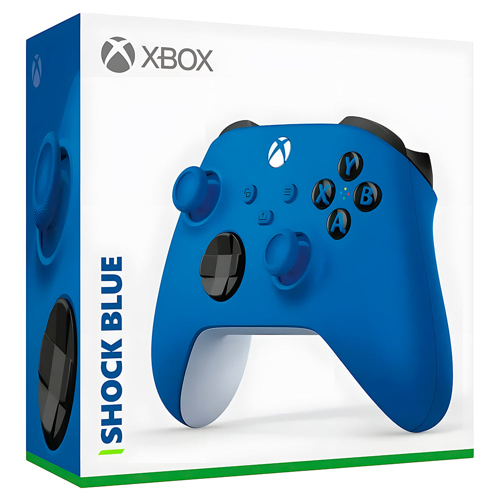 Controle Joystick Sem Fio Microsoft Xbox Series S, X e PC ,Shock Blue Azul- Qau-00079