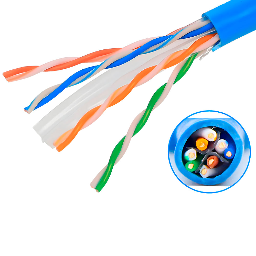 Caixa de Cabo de Rede CAT6, UTP 4P, 100% Cobre, 4PX24AWG, CM INT, WEC - Azul