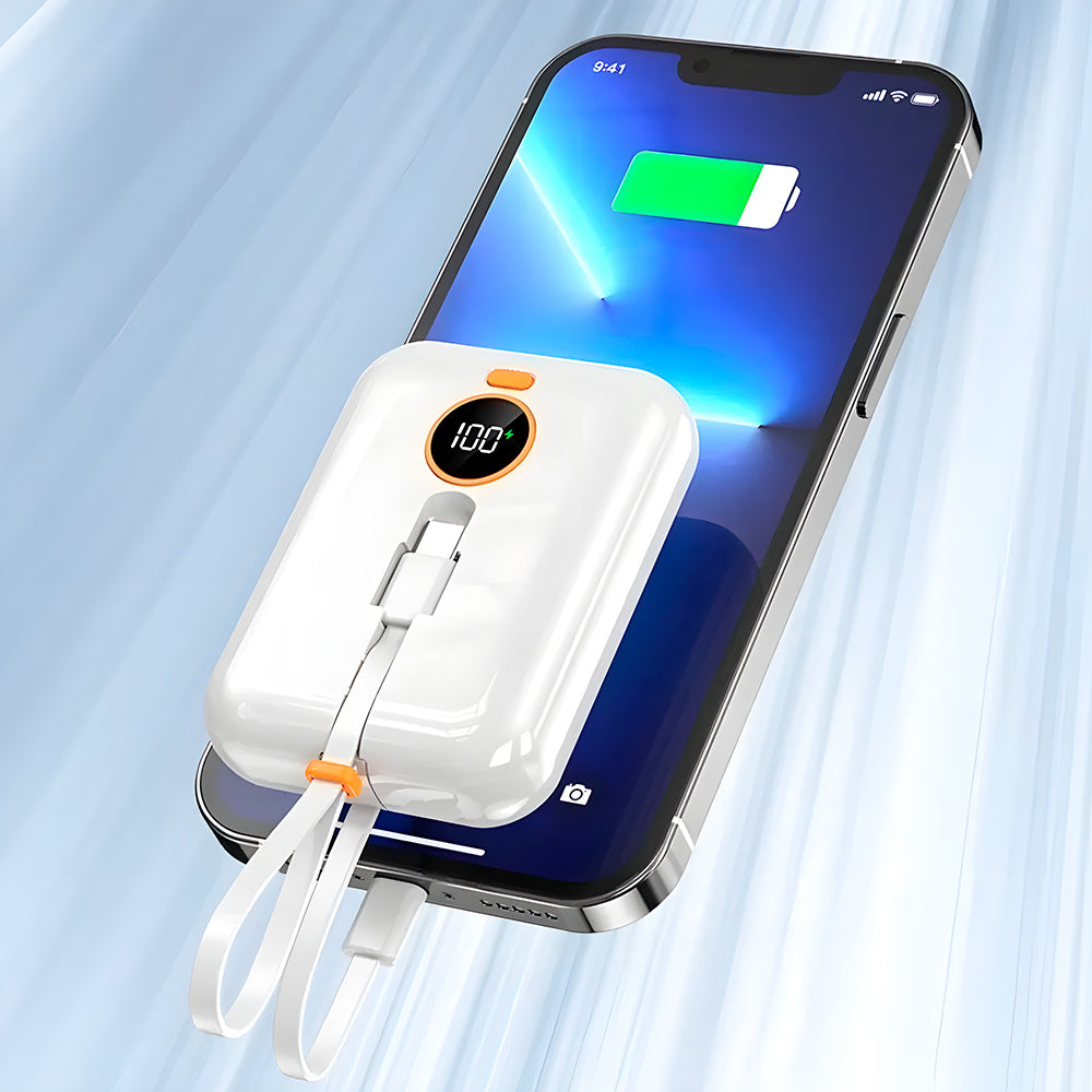 Carregador Portátíi, Power Bank, 10.000mah, Carregamento Turbo, A'Gold, BTE-15, Branco