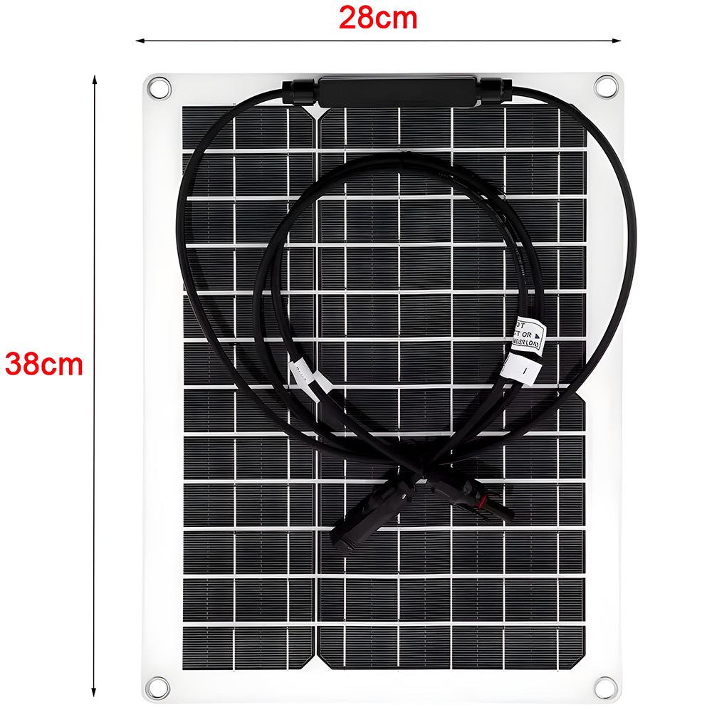 Paínel Solar Fotovoltaico Flexivel e Leve 300W, 38cm x 28cm