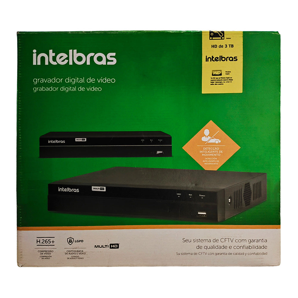 DVR Intelbras MHDX 1208 FHD, 8 Canais, Gravador Digital de Vídeo, Com HD de 3TB